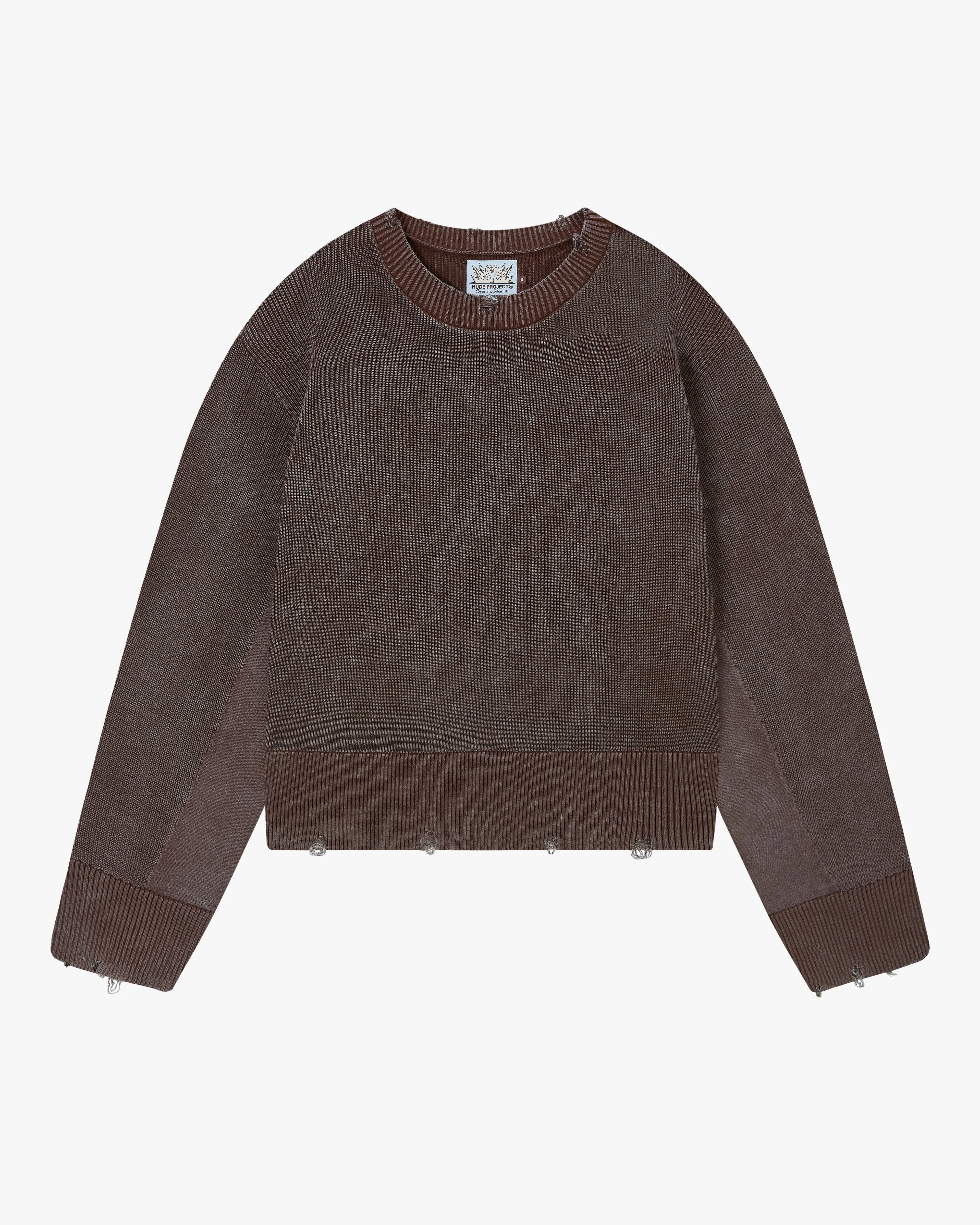 PERFECT CROP KNIT BROWN