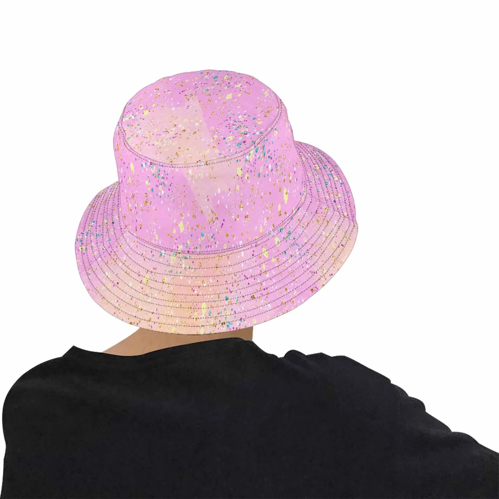 Pink Splash  Unisex Summer Single-Layer Bucket Hat