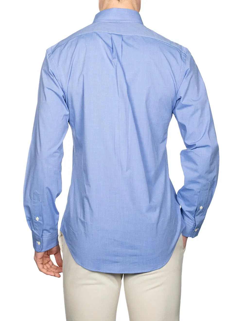 Plain Blue Button-Down Shirt Blue