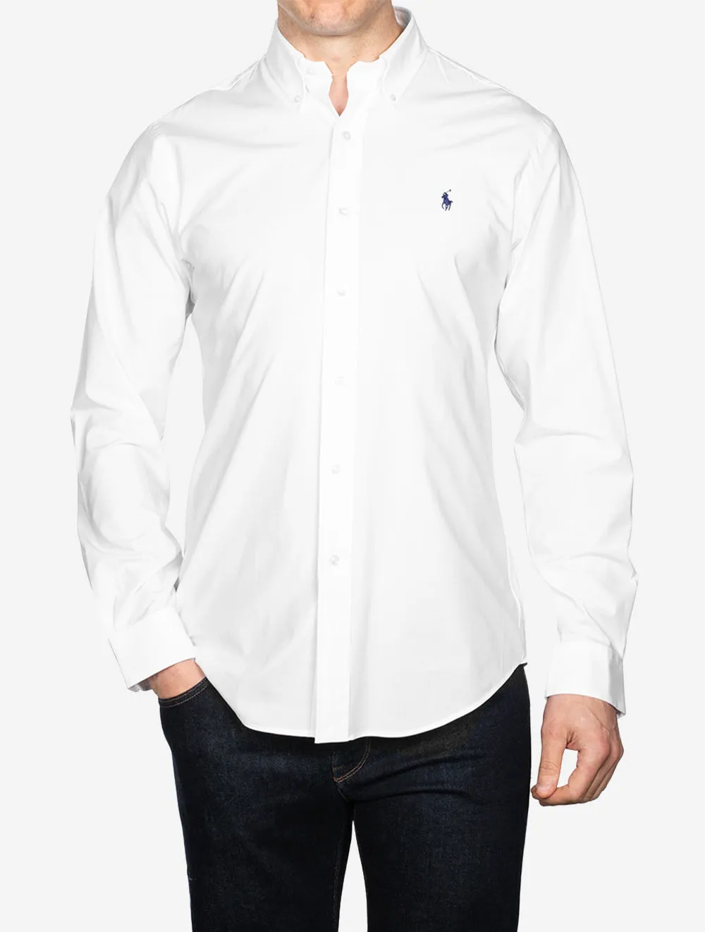 Plain Buttondown Shirt White