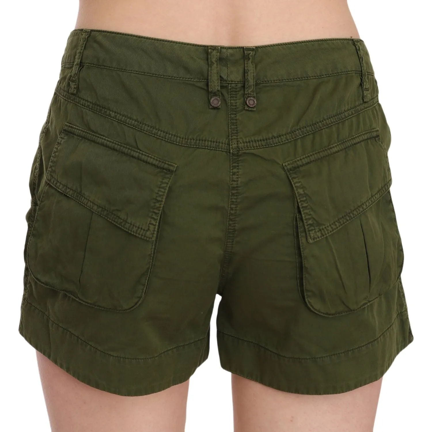 PLEIN SUD Emerald Mid Waist Cotton Shorts