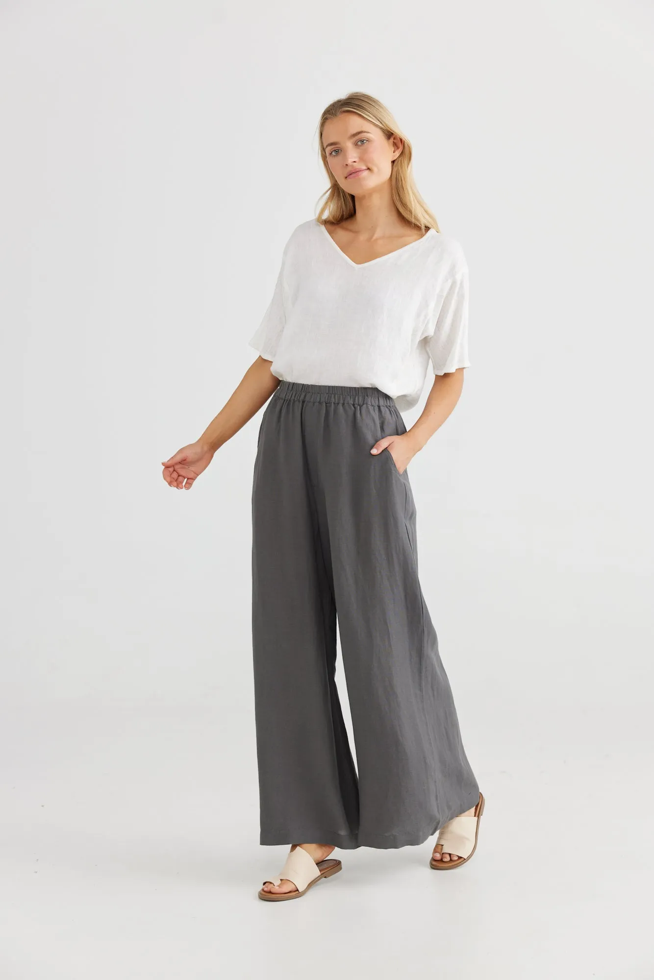 Positano Pants in Charcoal