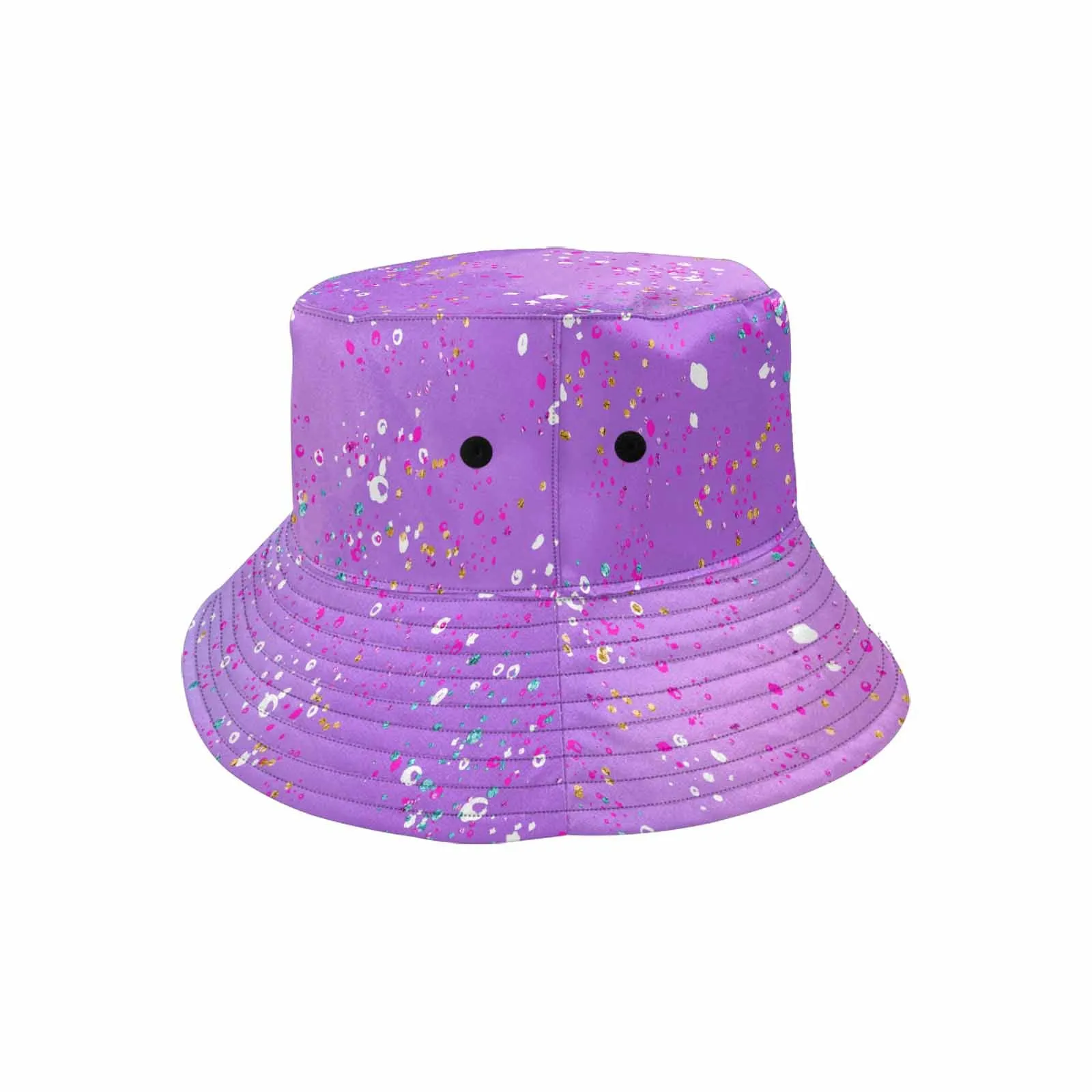 Purple Splash  Unisex Summer Single-Layer Bucket Hat