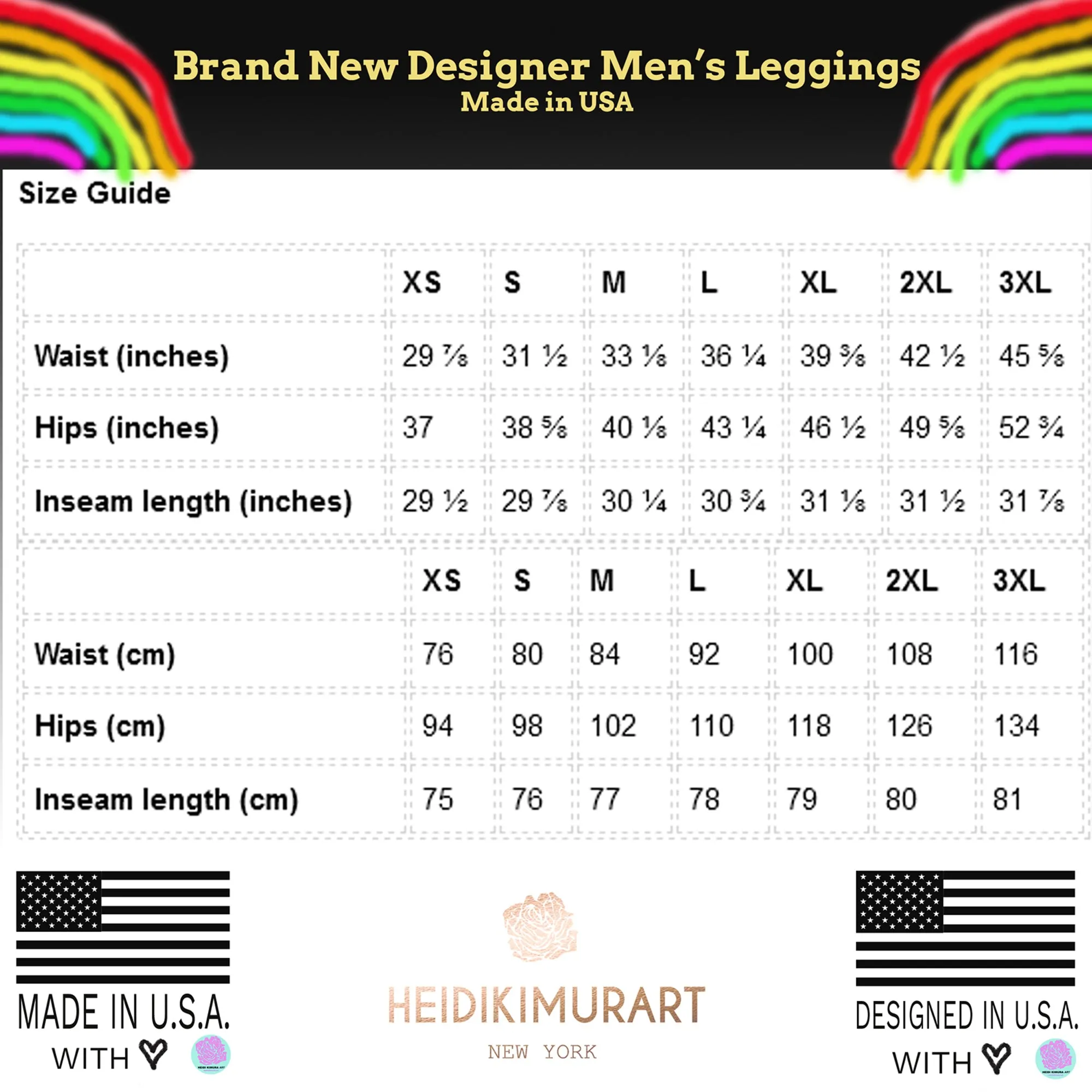 Rainbow Striped Men's Leggings, Black Gay Pride Best Compression Tights Meggings-Made in USA/EU/ MX