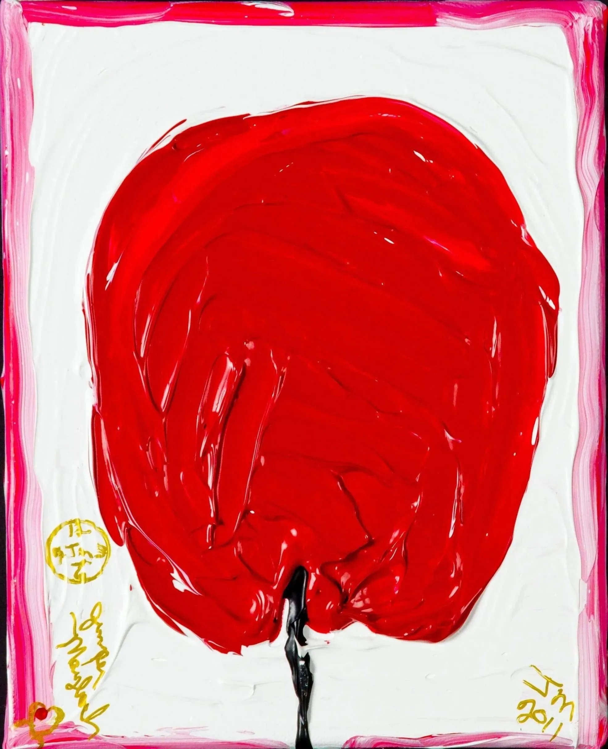 Red Cotton Candy #3 - Original Painting