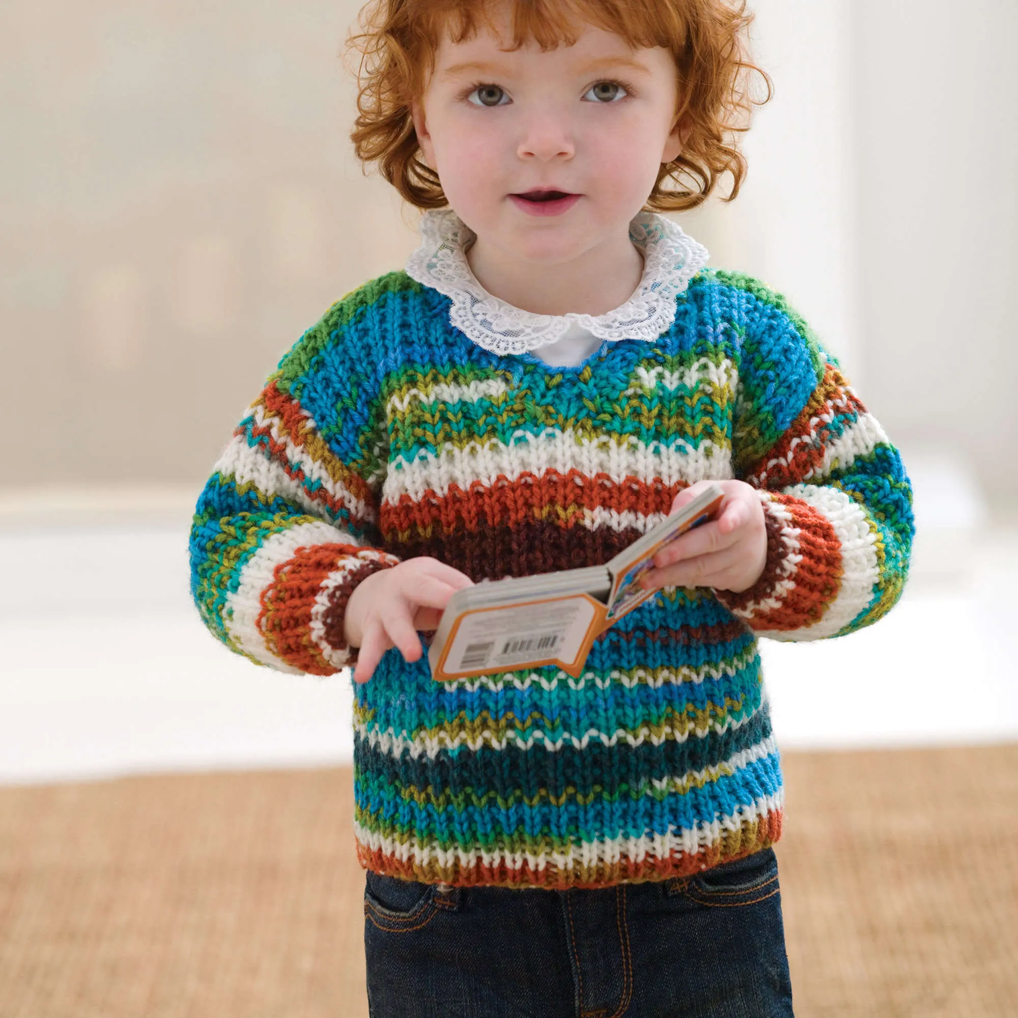 Red Heart Knit Baby Sweater