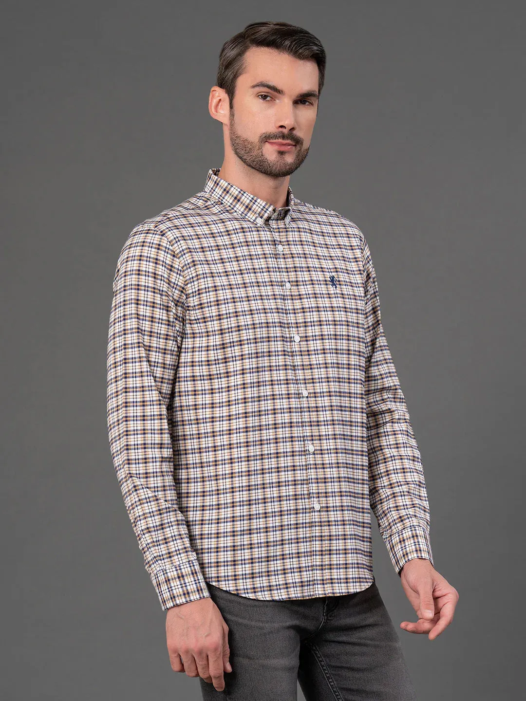 RedTape Stone  Checked Shirt for Men | Classic & Versatile