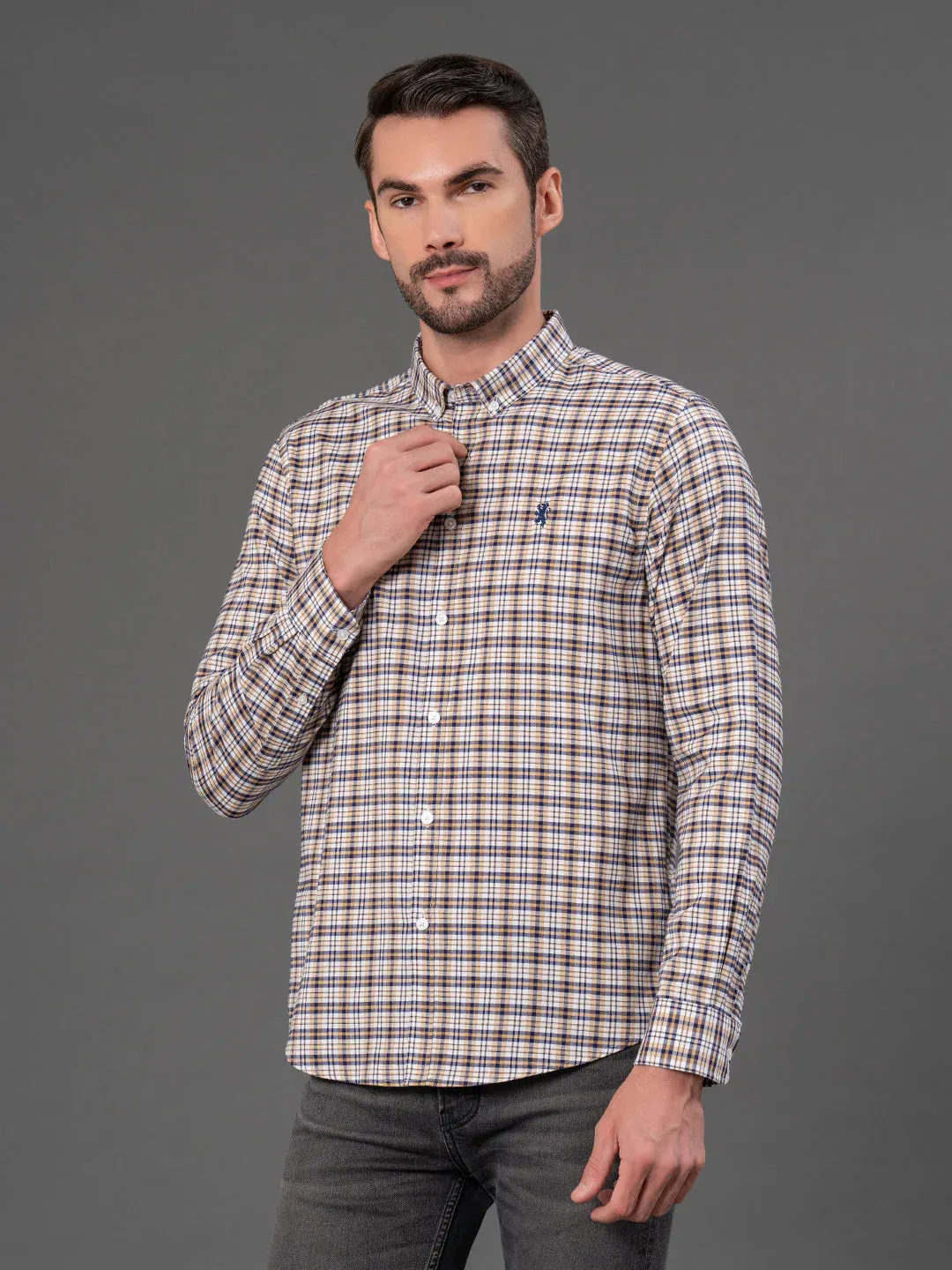 RedTape Stone  Checked Shirt for Men | Classic & Versatile