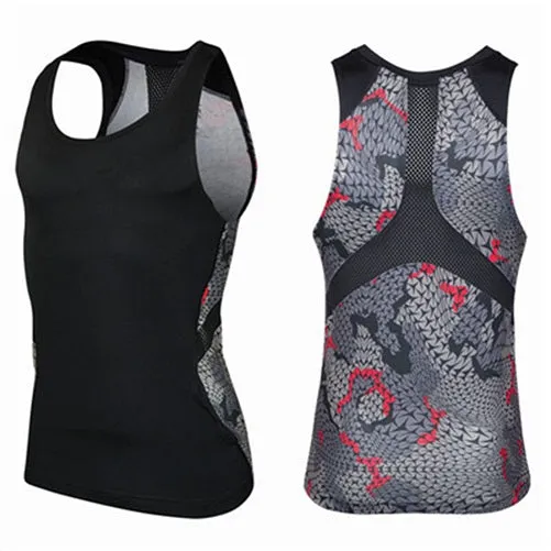 Reptile Skin Printed Bodybuilding Compression Shirt