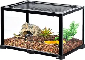 REPTIZOO Reptile Terrarium 25 Gallon, 2 in 1 Knock-Down Glass Reptile Tank 24" x 16" x 16"