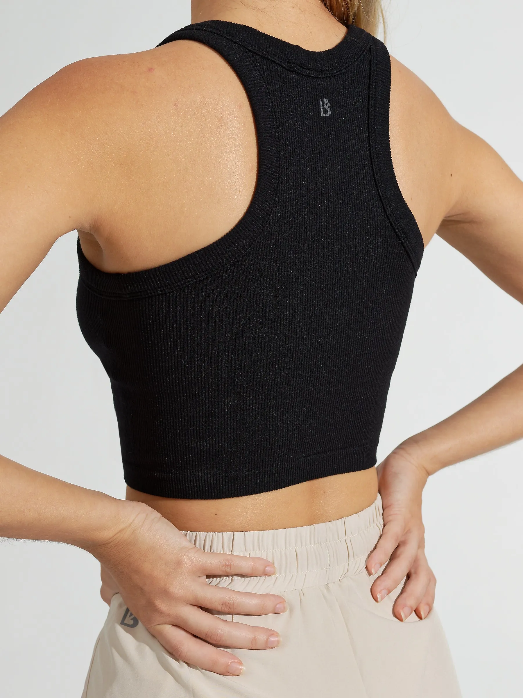 Ribbed Seamless Tank - Onyx Black