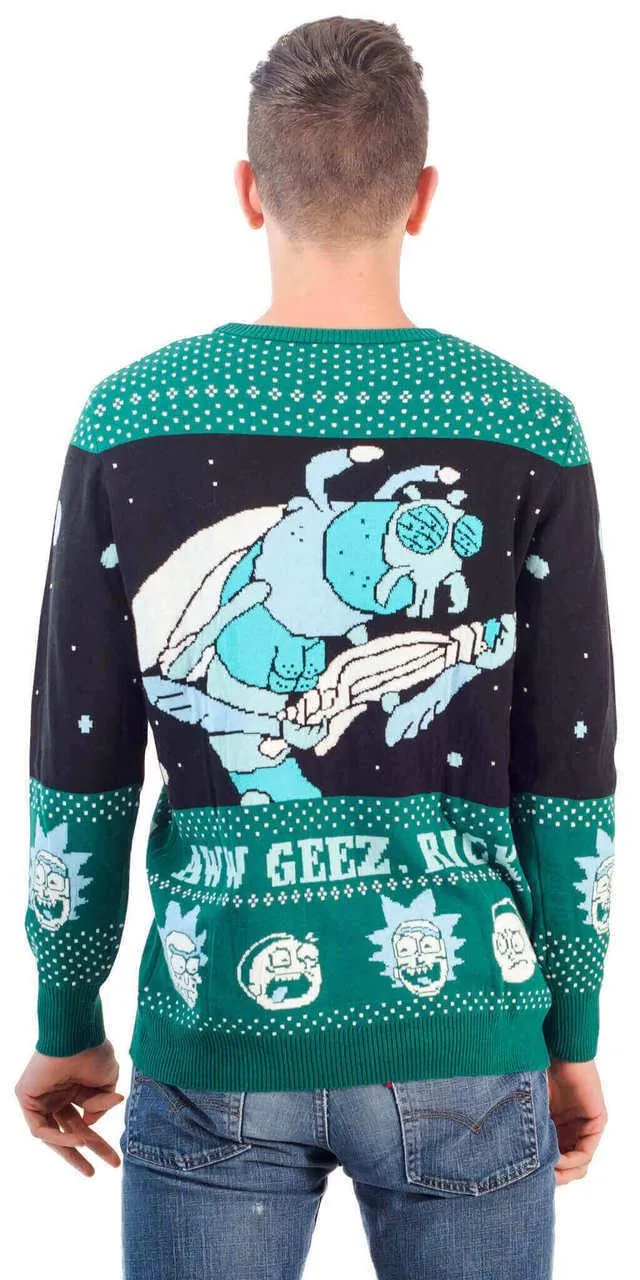 Rick and Morty Alien Aww Geez Christmas Sweater