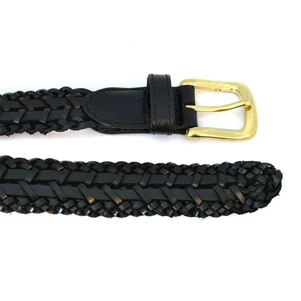 RIETERS - Mens Black Leather Plait Belt