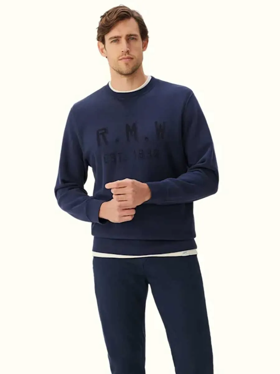 RM WILLIAMS Stencil Crew Neck Jumper - Men's - Midnight