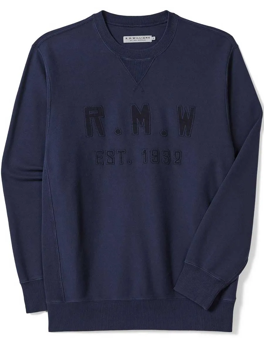 RM WILLIAMS Stencil Crew Neck Jumper - Men's - Midnight