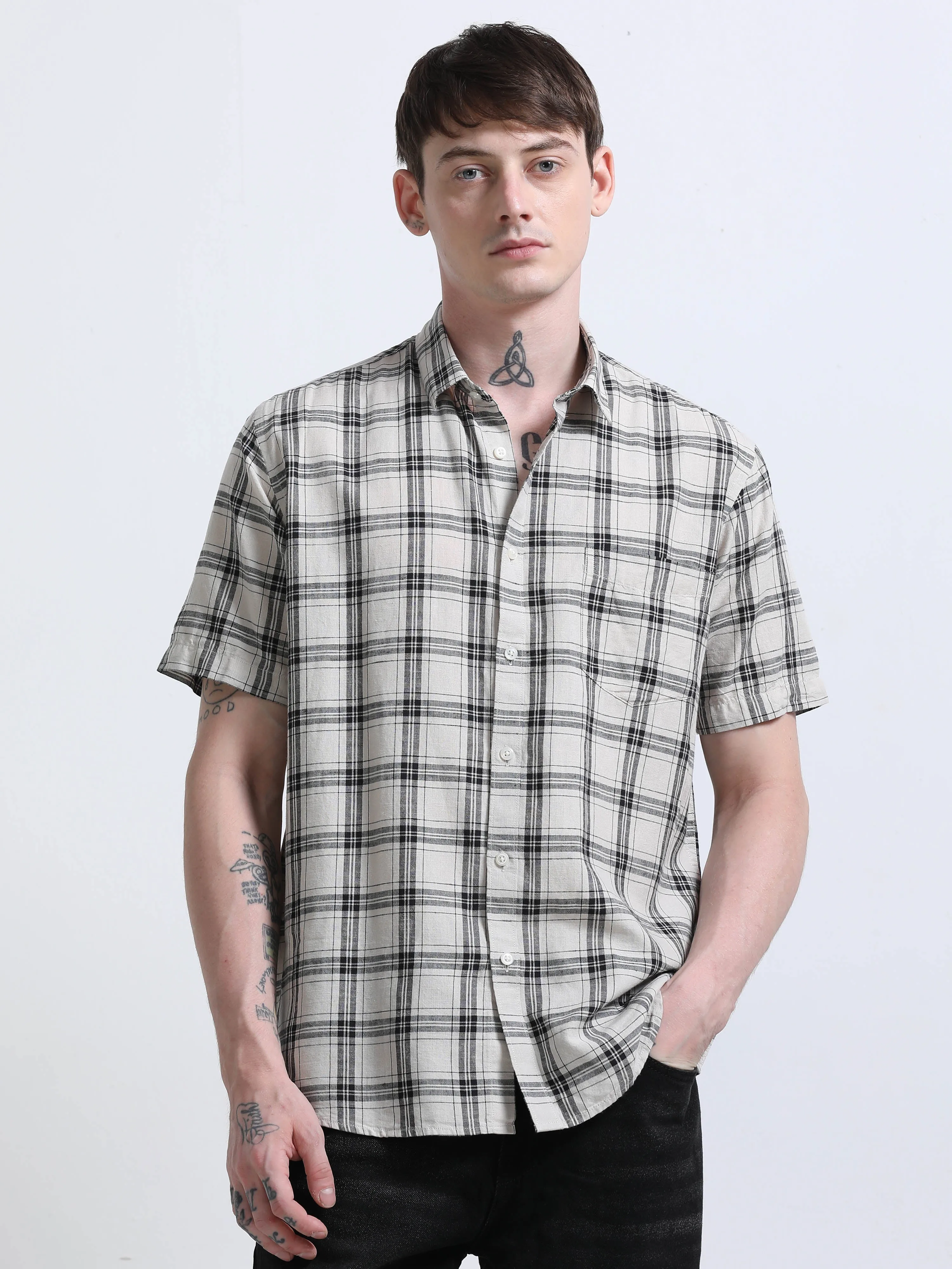 Rune - Relaxed Checks Shirt - Memento