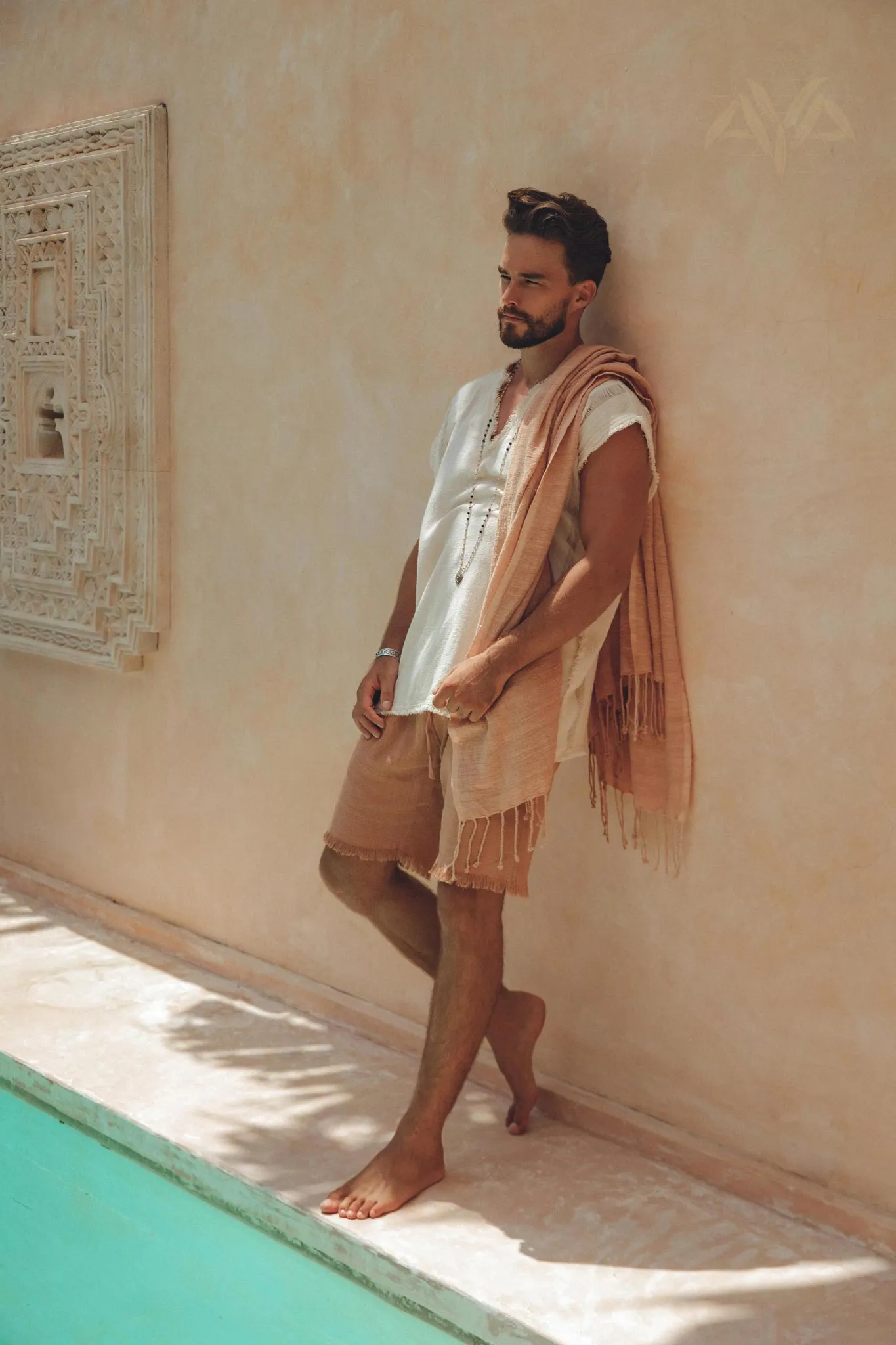 Sandalwood Colour Handwoven Cotton Shorts for Men