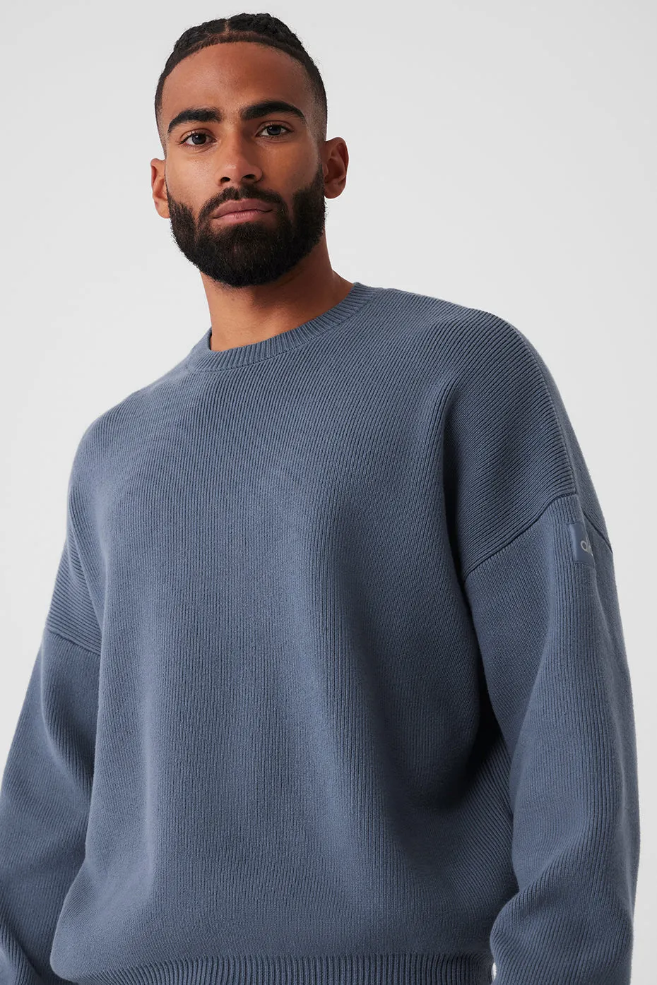 Scholar Crew Neck Sweater - Bluestone