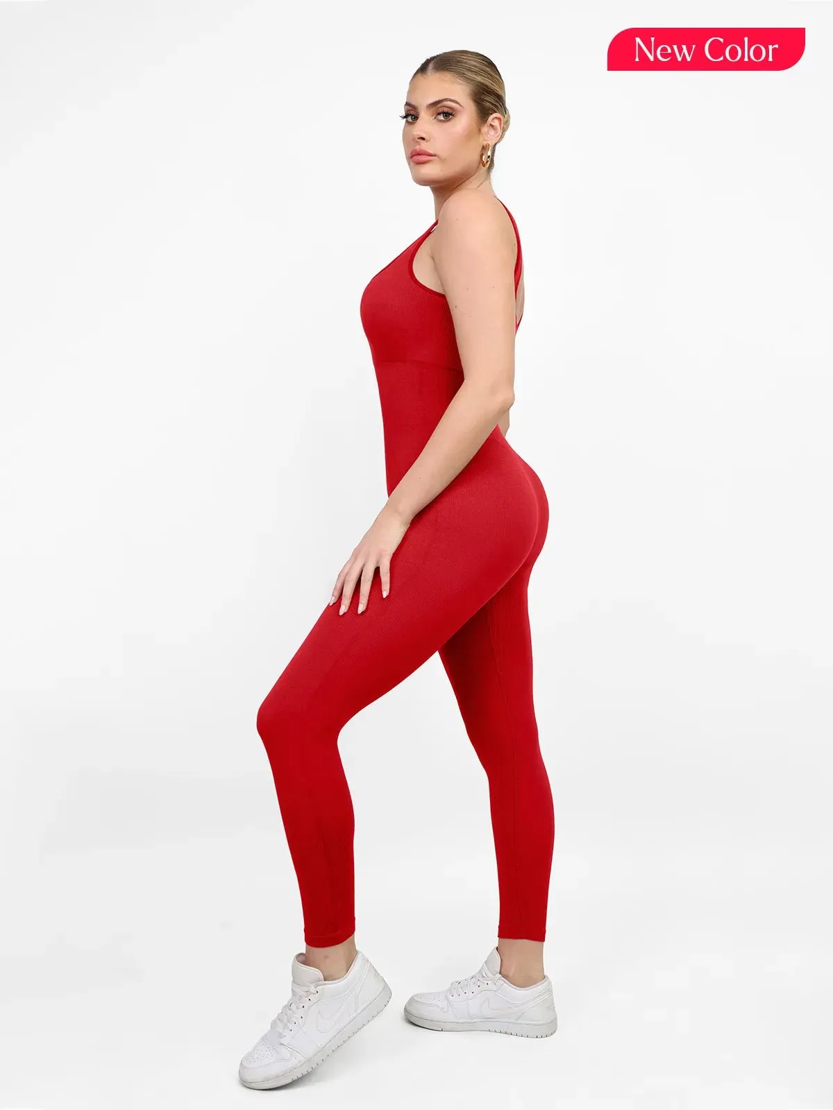 Shapewear Seamless Square Neck Tank Workout Jumpsuit