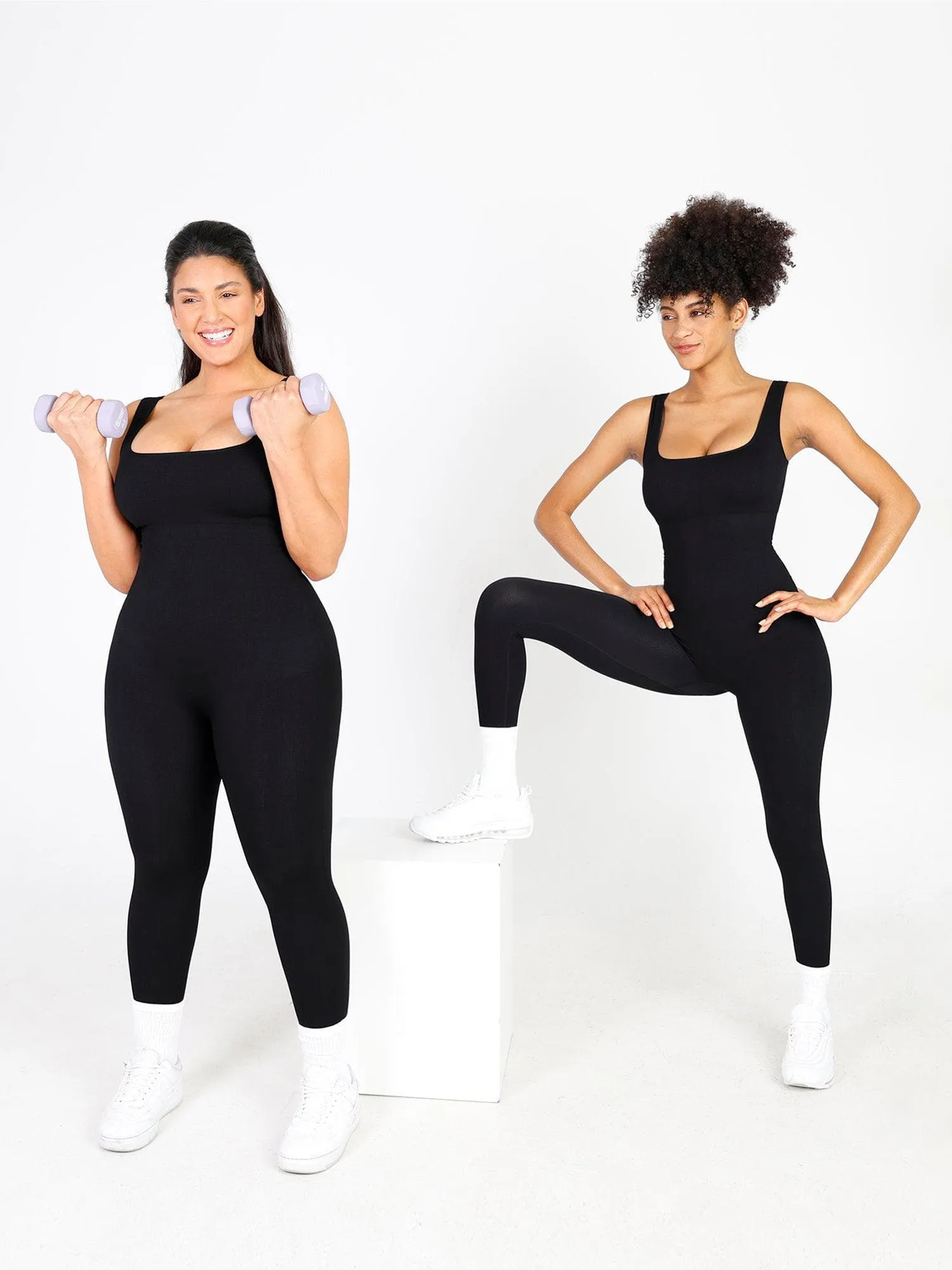 Shapewear Square Neck Seamless Tank Workout Jumpsuit