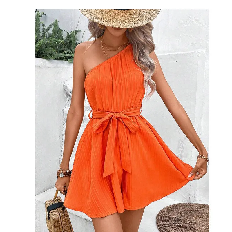 Shoulder Lace-up Sleeveless Jumpsuit Fashion