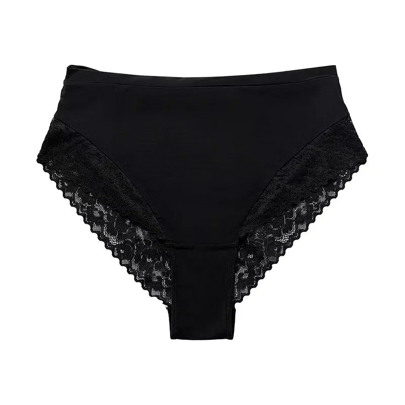 Sivanne - Culotte haute en soie glacée et coton avec détails en dentelle