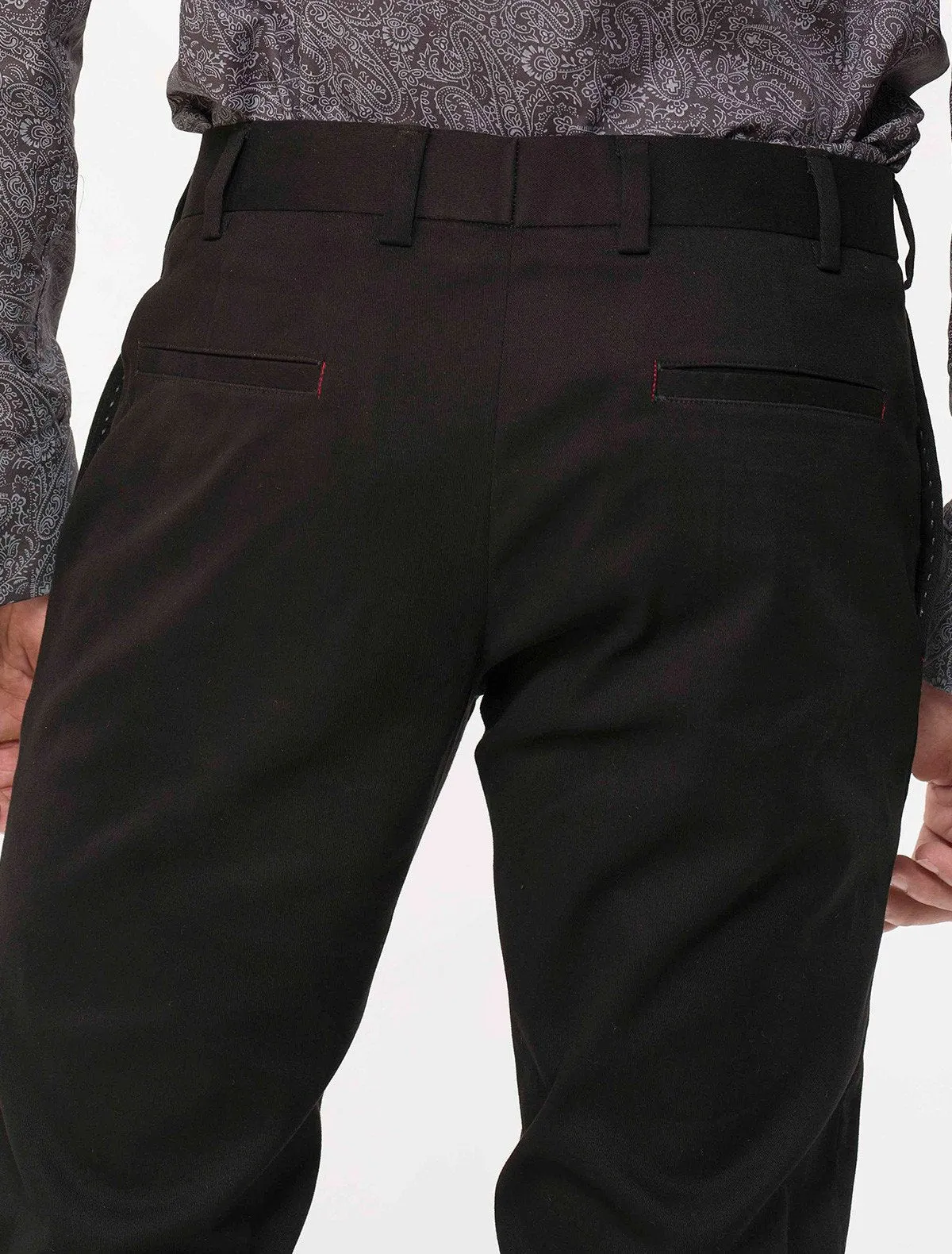 SOLID BLACK COTTON CHINOS