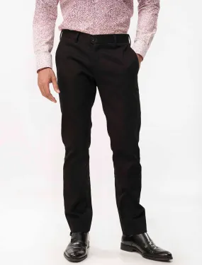 SOLID BLACK COTTON CHINOS