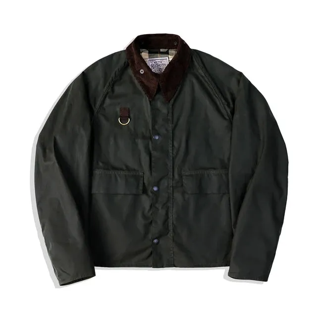 Solid Green Turn-Down Collar Jacket