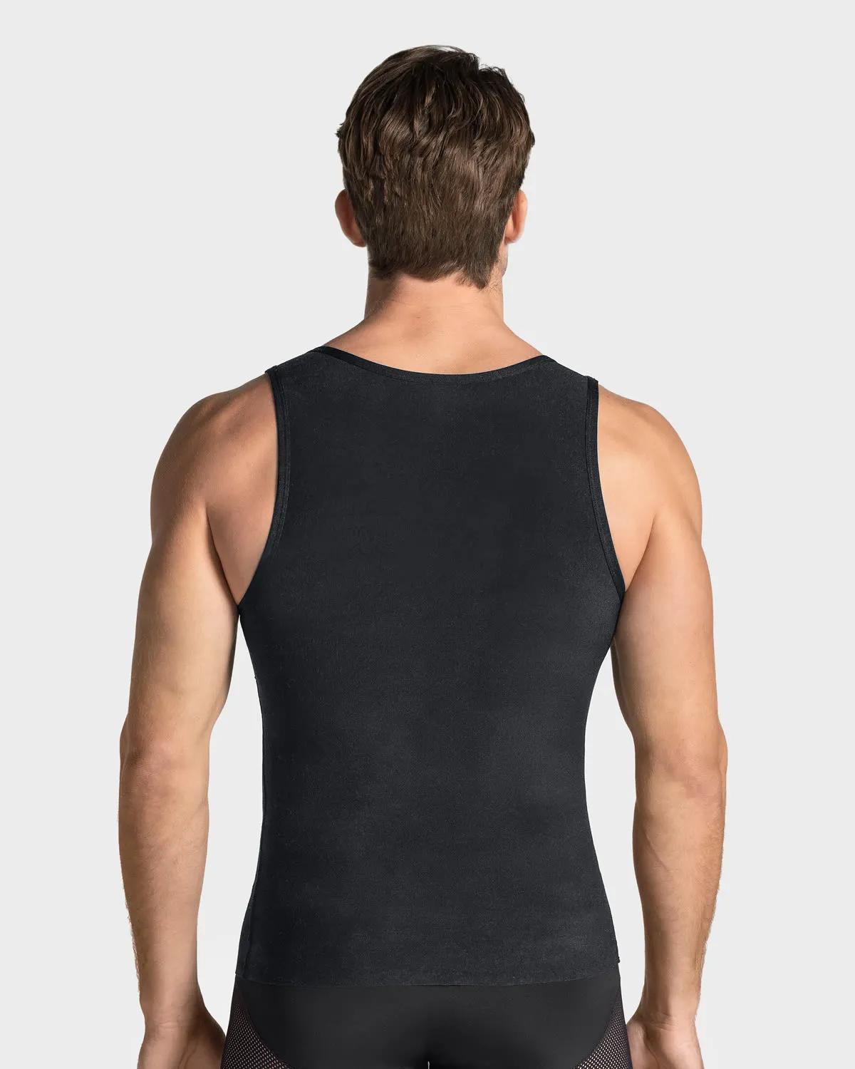 Stretch Cotton Moderate Compression Shaper Tank with Mesh Cutouts