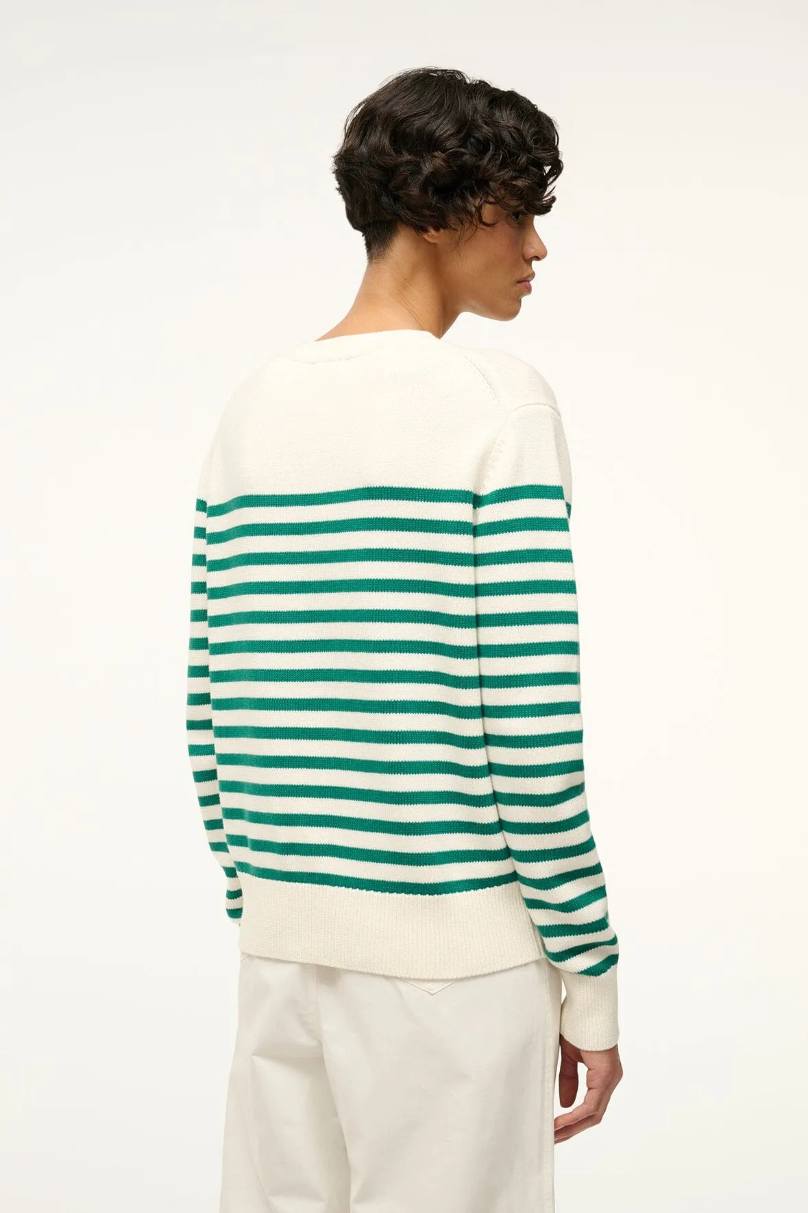 SUNSET SWEATER | VERT BRETON STRIPE