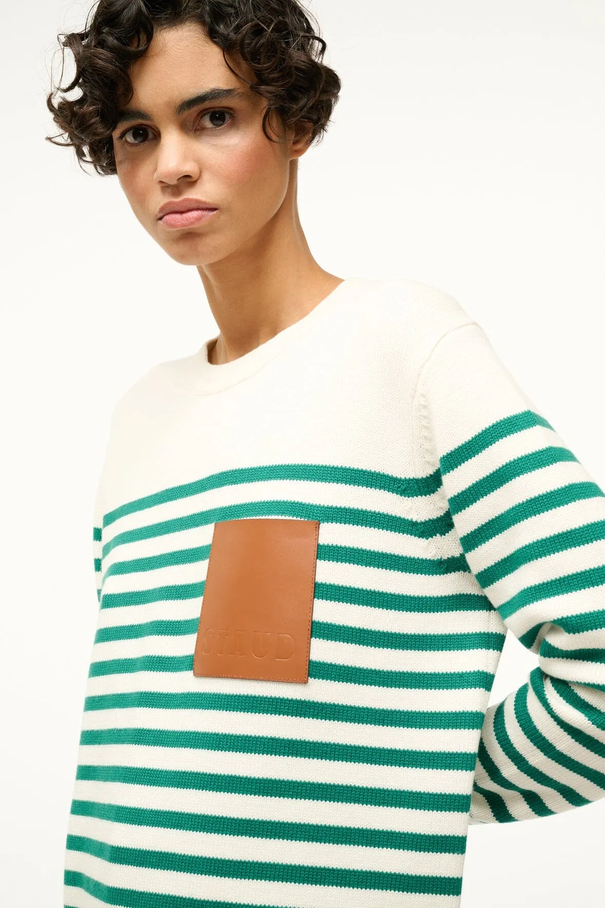 SUNSET SWEATER | VERT BRETON STRIPE