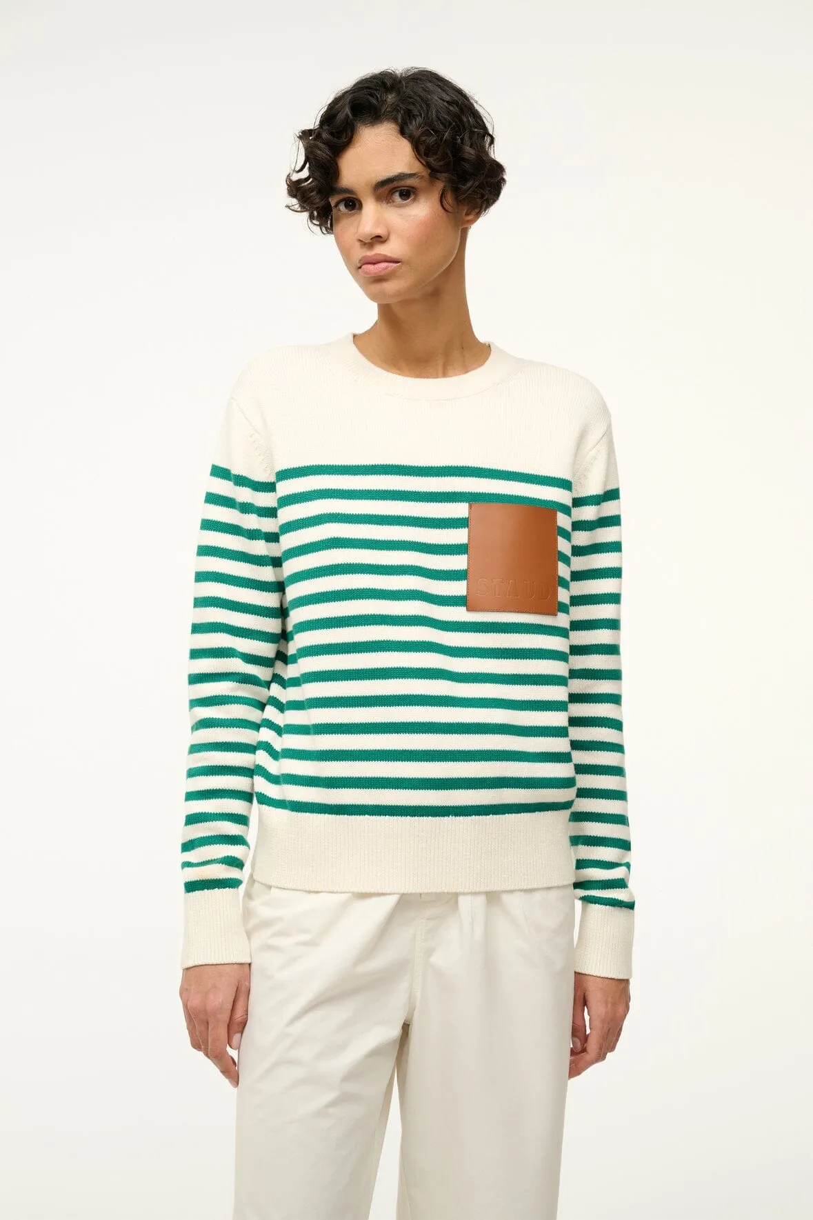 SUNSET SWEATER | VERT BRETON STRIPE