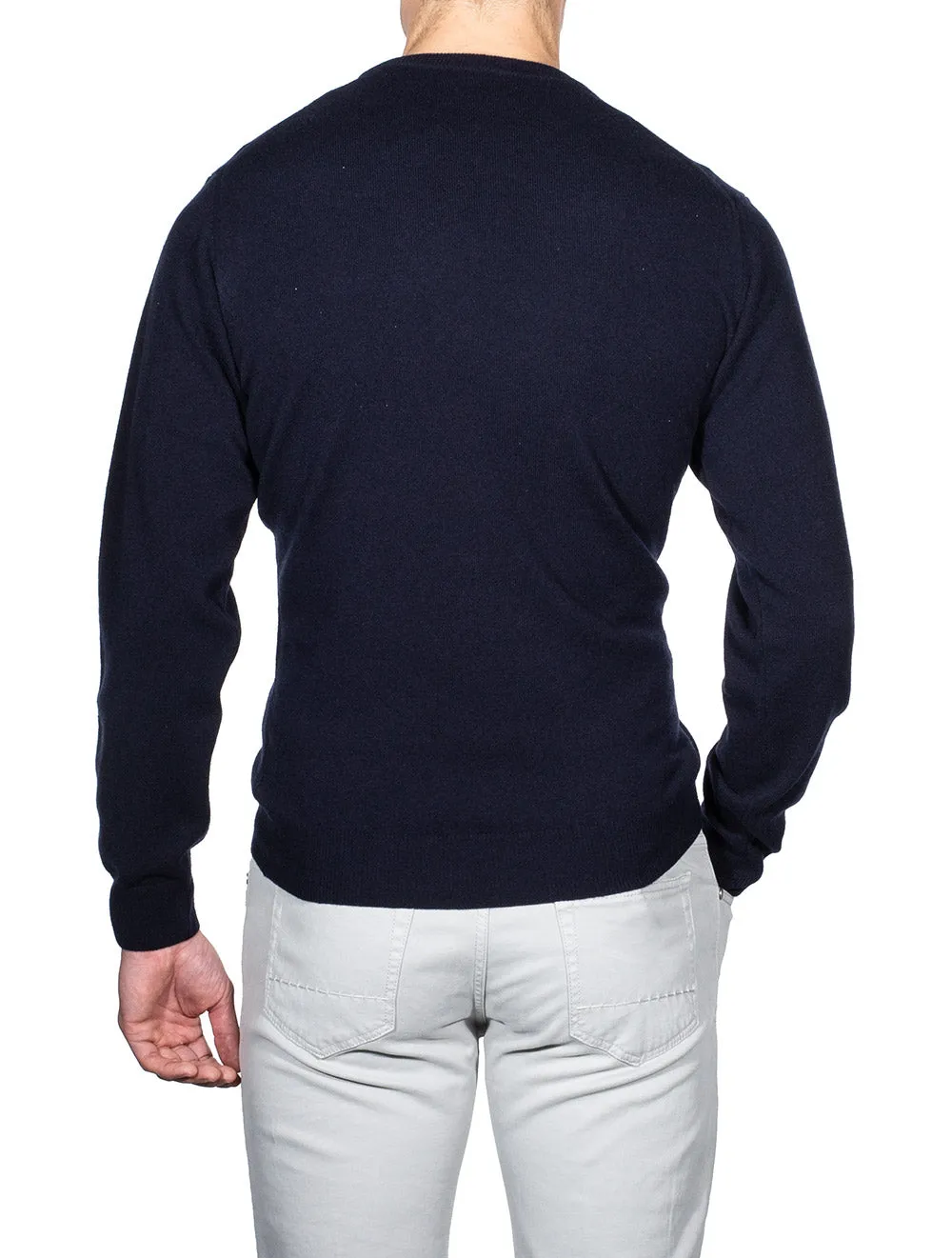 Super Fine Lambswool Crewneck Sweater Navy