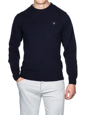 Super Fine Lambswool Crewneck Sweater Navy