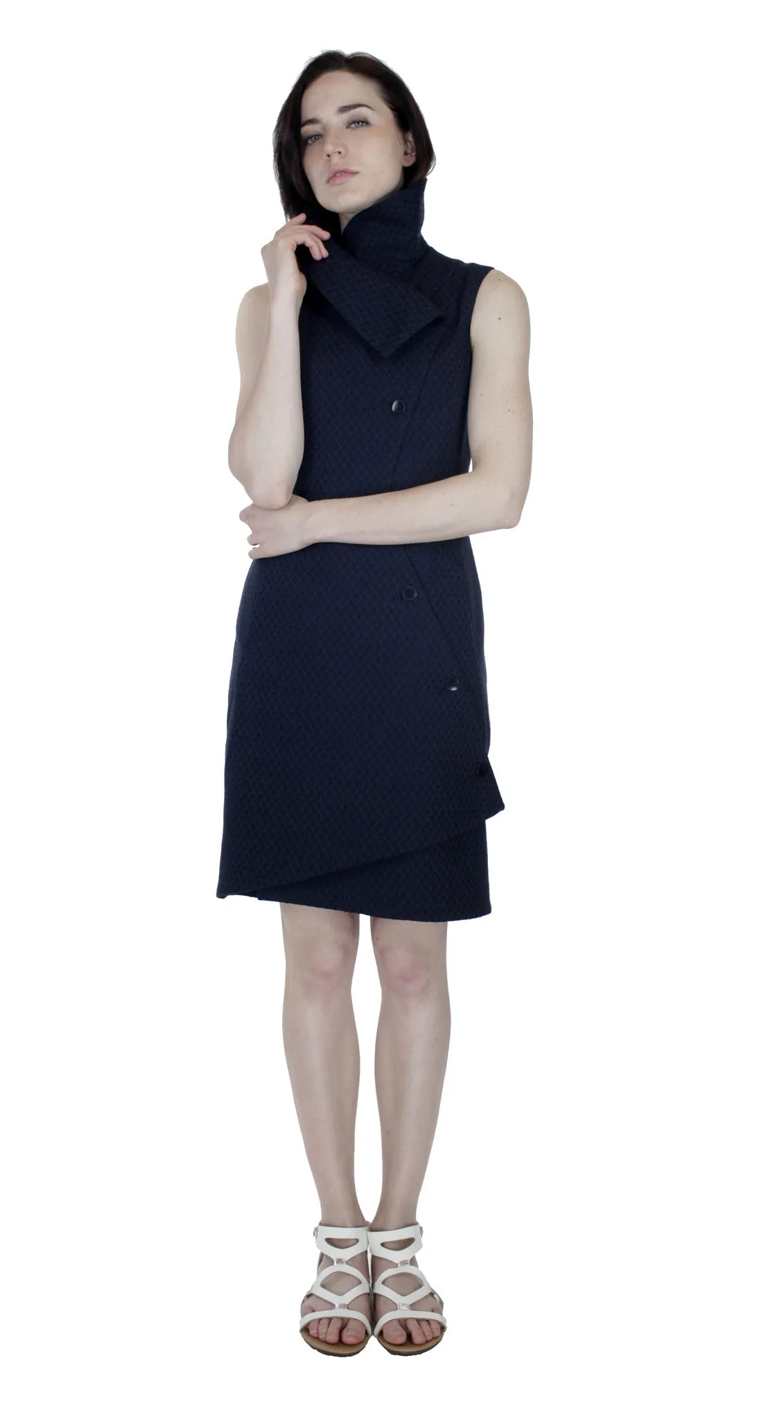 Swerve Vest Dress / Navy