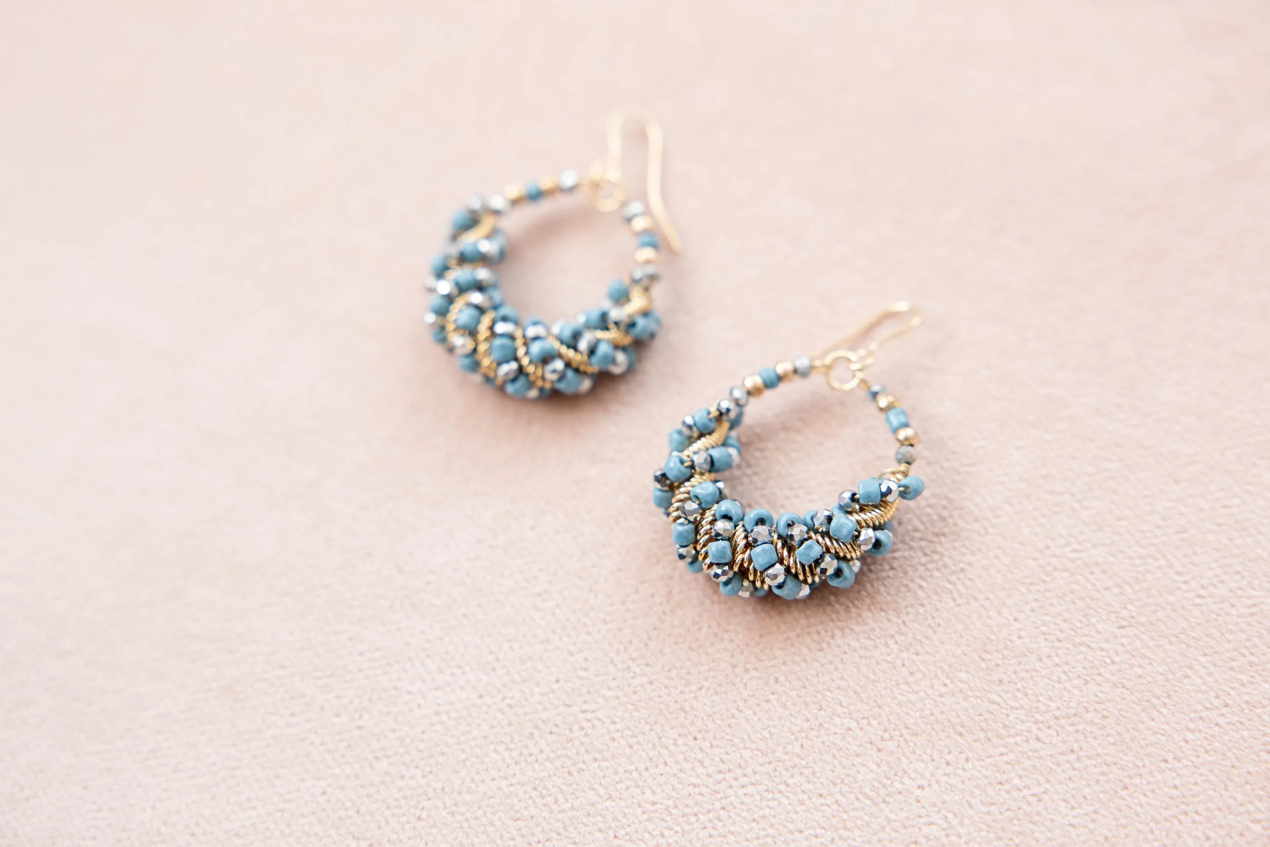 Twisted Treasure Hoops - Dusty Blue