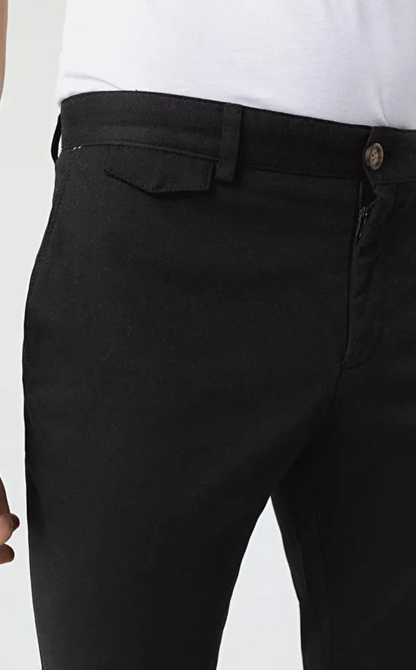 TWN Slim Fit Black Dobby Chino Pants