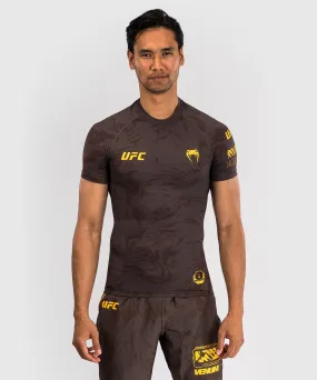 UFC Fusion by Venum Fight Week Men’s Performance Short Sleeve Rashguard - Earthen Brown