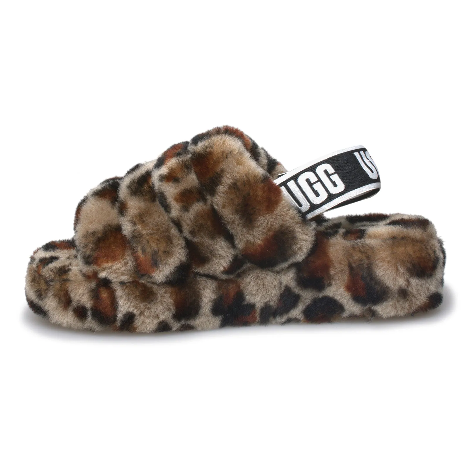 UGG Fluff Yeah Slide Leopard Slippers - Women's