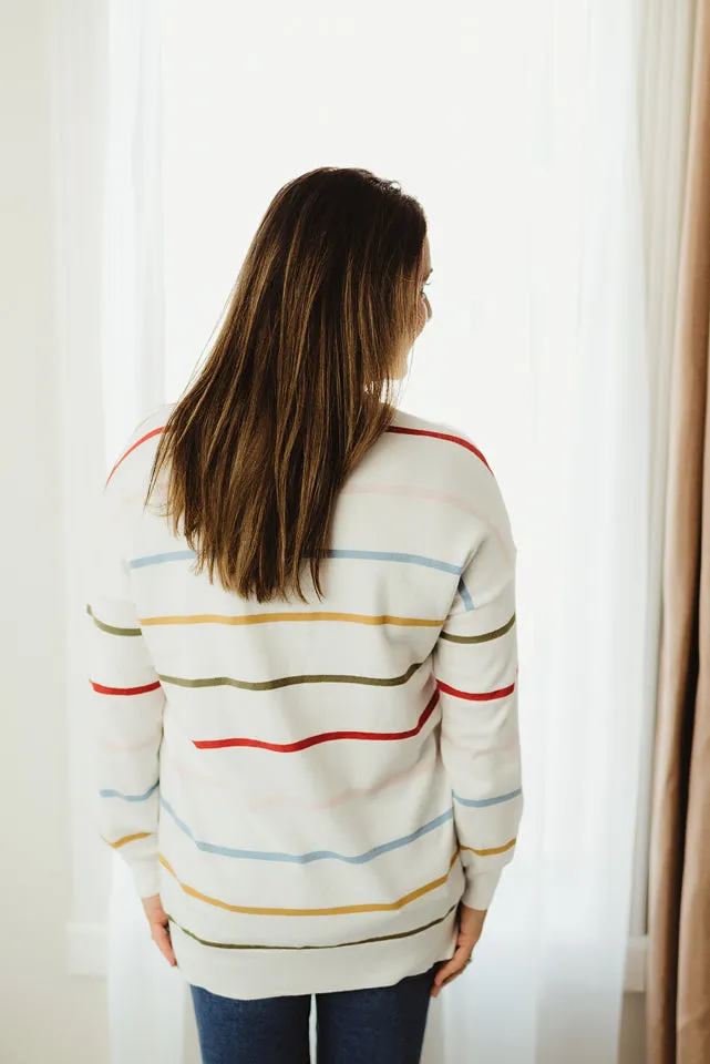 V Stripe Sweater