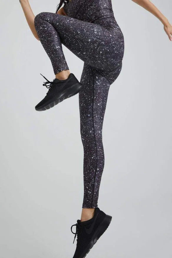 Wear It To Heart Noir Super Disco Foil High Waist Legging