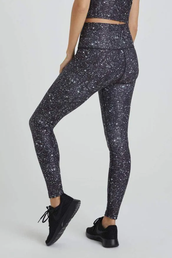 Wear It To Heart Noir Super Disco Foil High Waist Legging