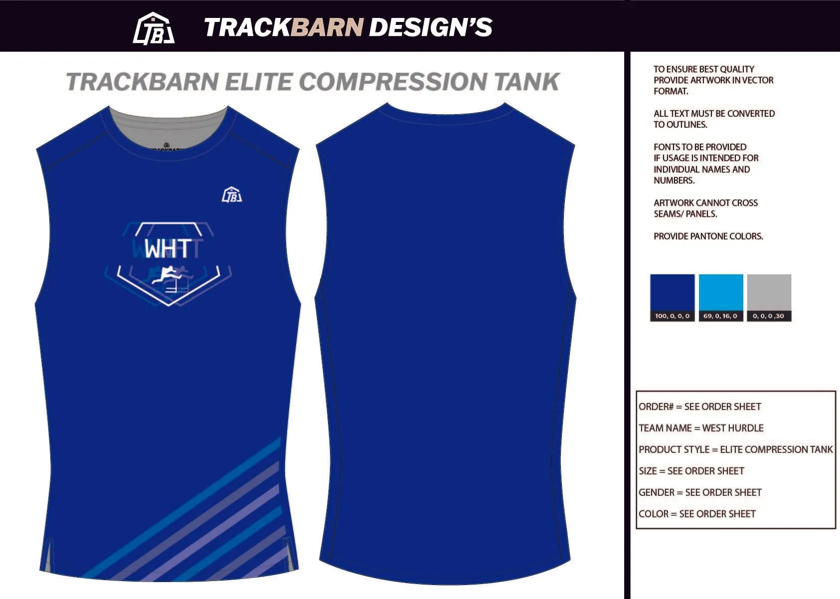 West-Hurdle-Training Mens Track Compression Tank