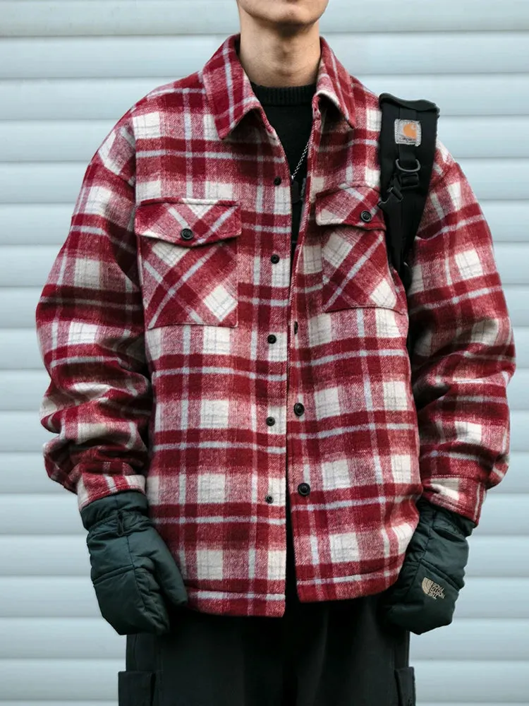 Wiaofellas  -  Winter Jacket For Men Korean Fashion Lightweight Padded Down Jacket Harajuku Thick Plaid Coat Korean Streetwear Loose Jacket