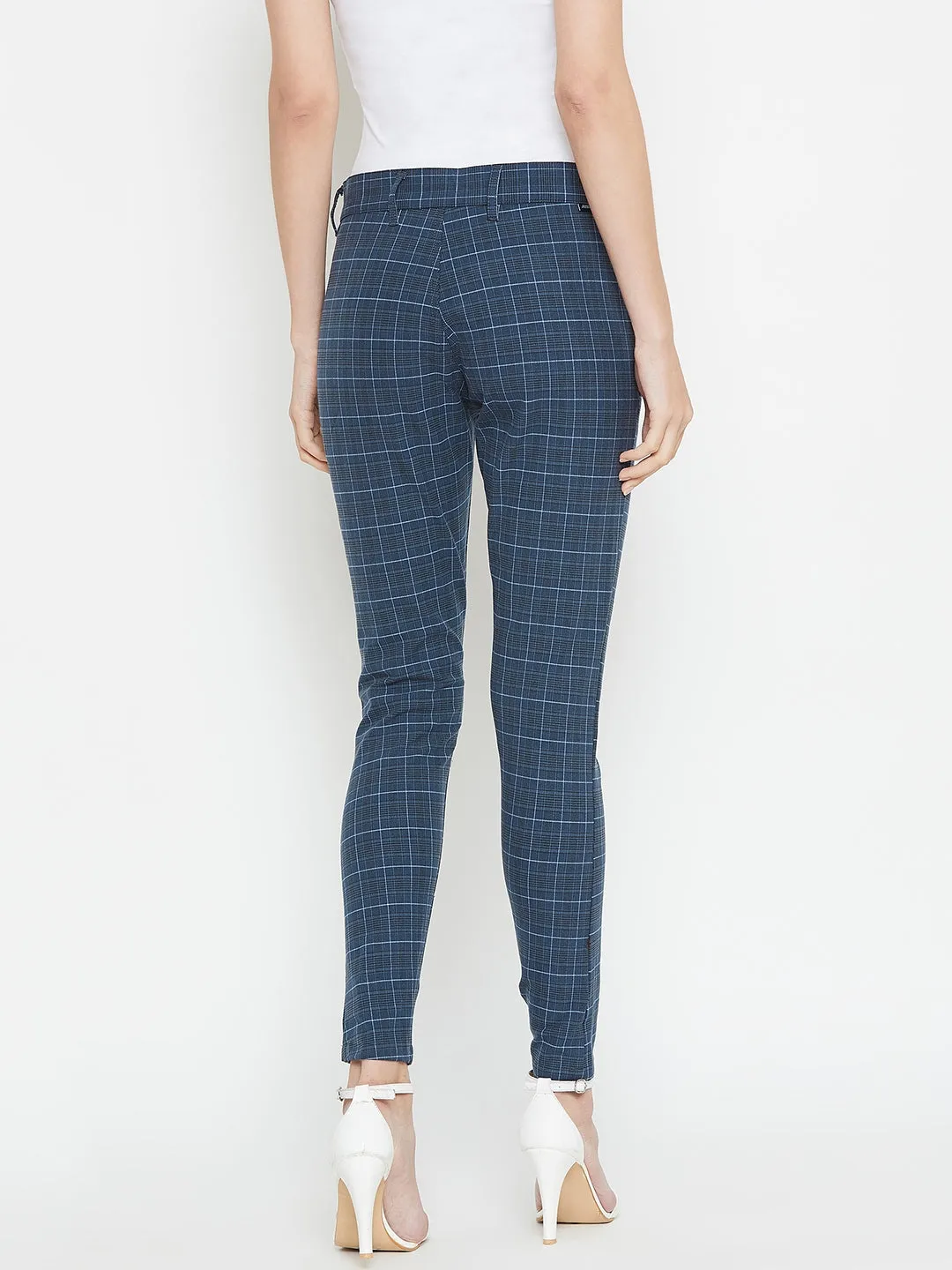 Women Checked Slim fit Casual Trousers