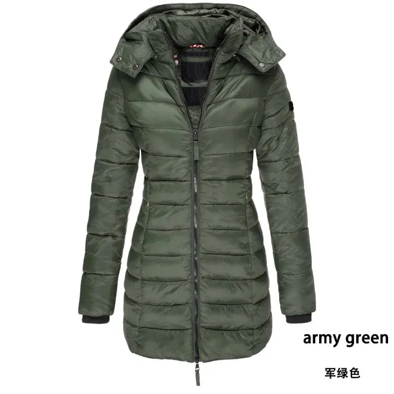 Women's Long Thickened Warm Jacket. Coat Down Jacket