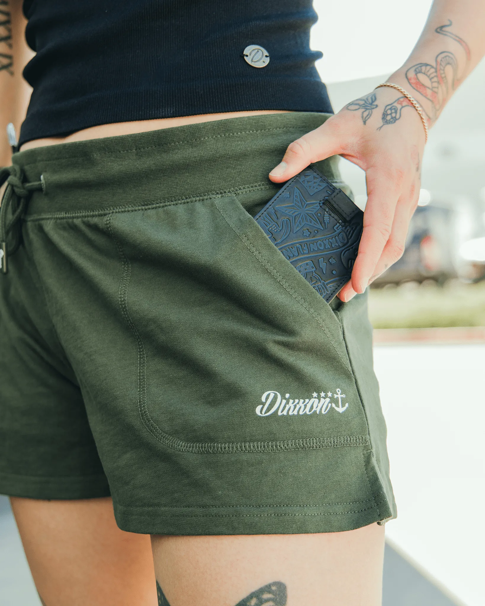 Women's Terry Shorts - O.D. Green