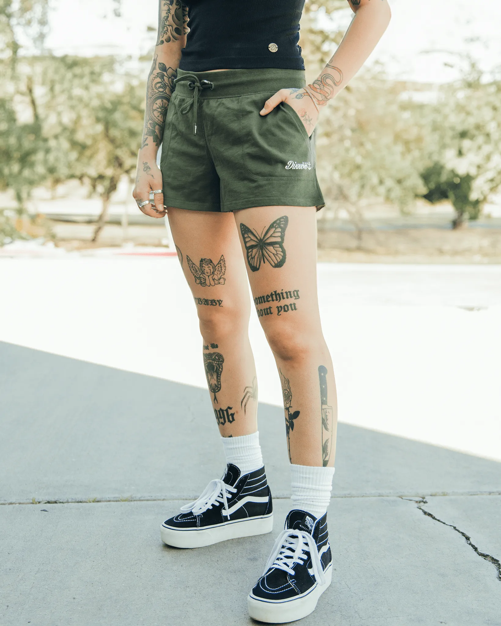 Women's Terry Shorts - O.D. Green