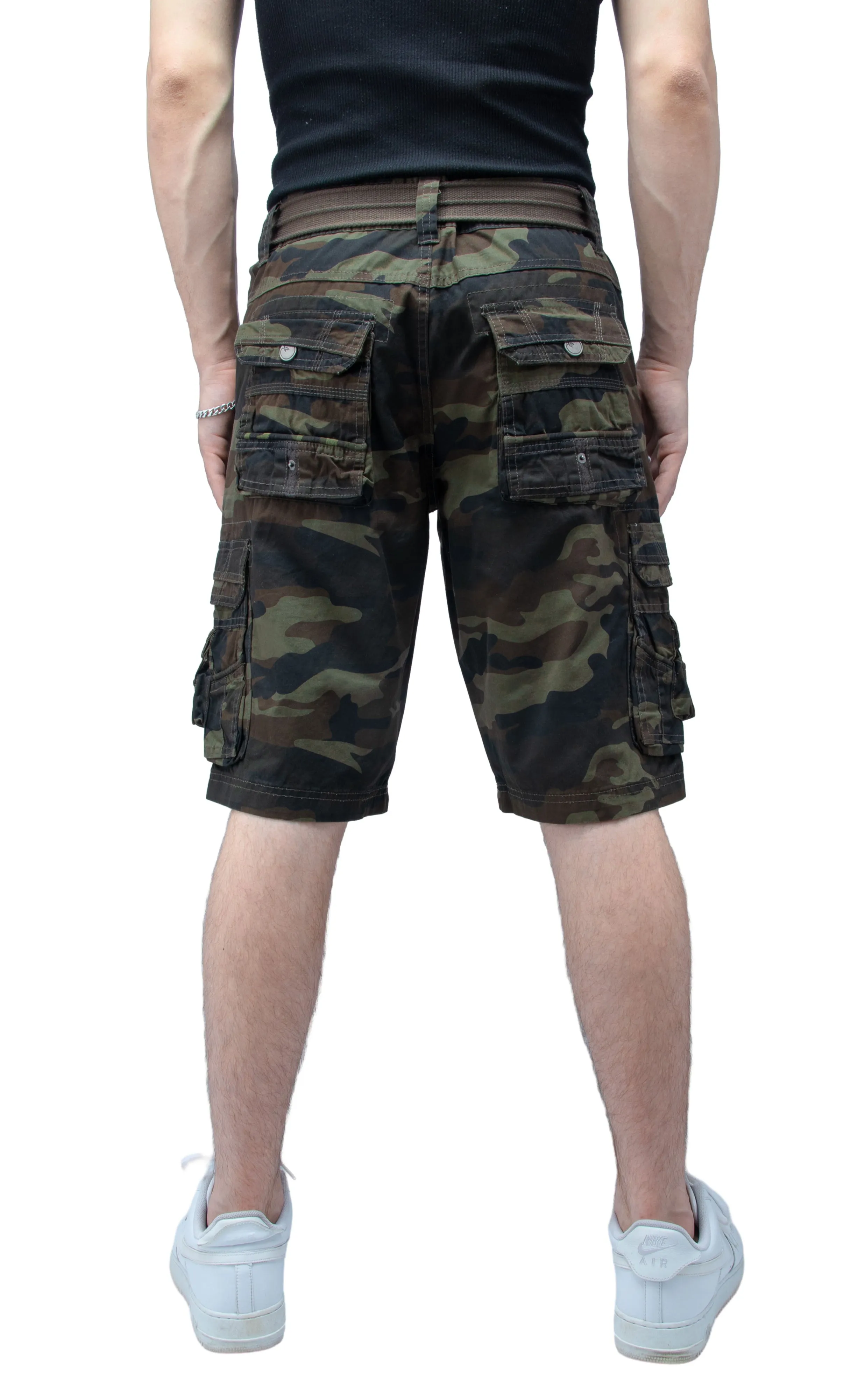 X RAY Mens Tactical Cargo Shorts Camo and Solid Colors 12.5" Inseam Knee Length Classic Fit Multi Pocket